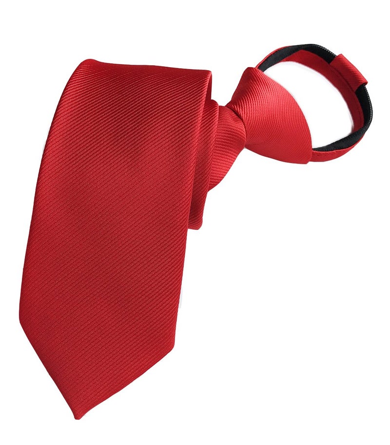 Elfeves Men Chrrey Red Neckties Vintage Silk Cravat Woven Best Bridegroom Ties - Image 1